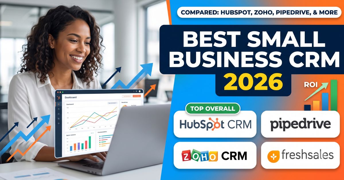 Dashboard comparison of the best CRM software for small businesses in 2026 showing sales pipelines.
